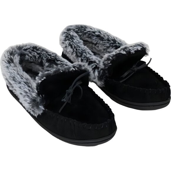 Charter Club Dorenda Moccasin Slippers Black Cozy Lined Women's US 8M - Picture 4 of 6